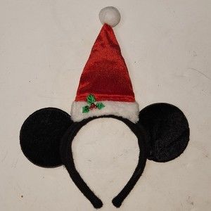 Disney Parks Mickey Santa Hat Minnie Ears Headband Christmas Holiday 2022 Ears